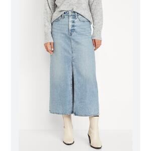NWOT Old Navy High-Waisted Jean Midi Skirt size 4